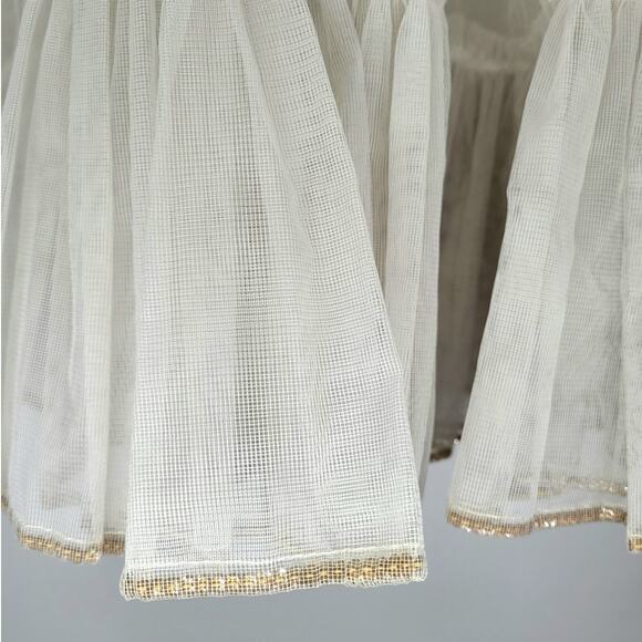 Vintage White Sequin Trim‎ Full Ruffle Coquette Lolita Petticoat Crinoline - Picture 5 of 10